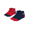 New England Patriots NFL Womens 2 Pack Script Logo Fuzzy Ankle Socks