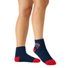 New England Patriots NFL Womens 2 Pack Script Logo Fuzzy Ankle Socks