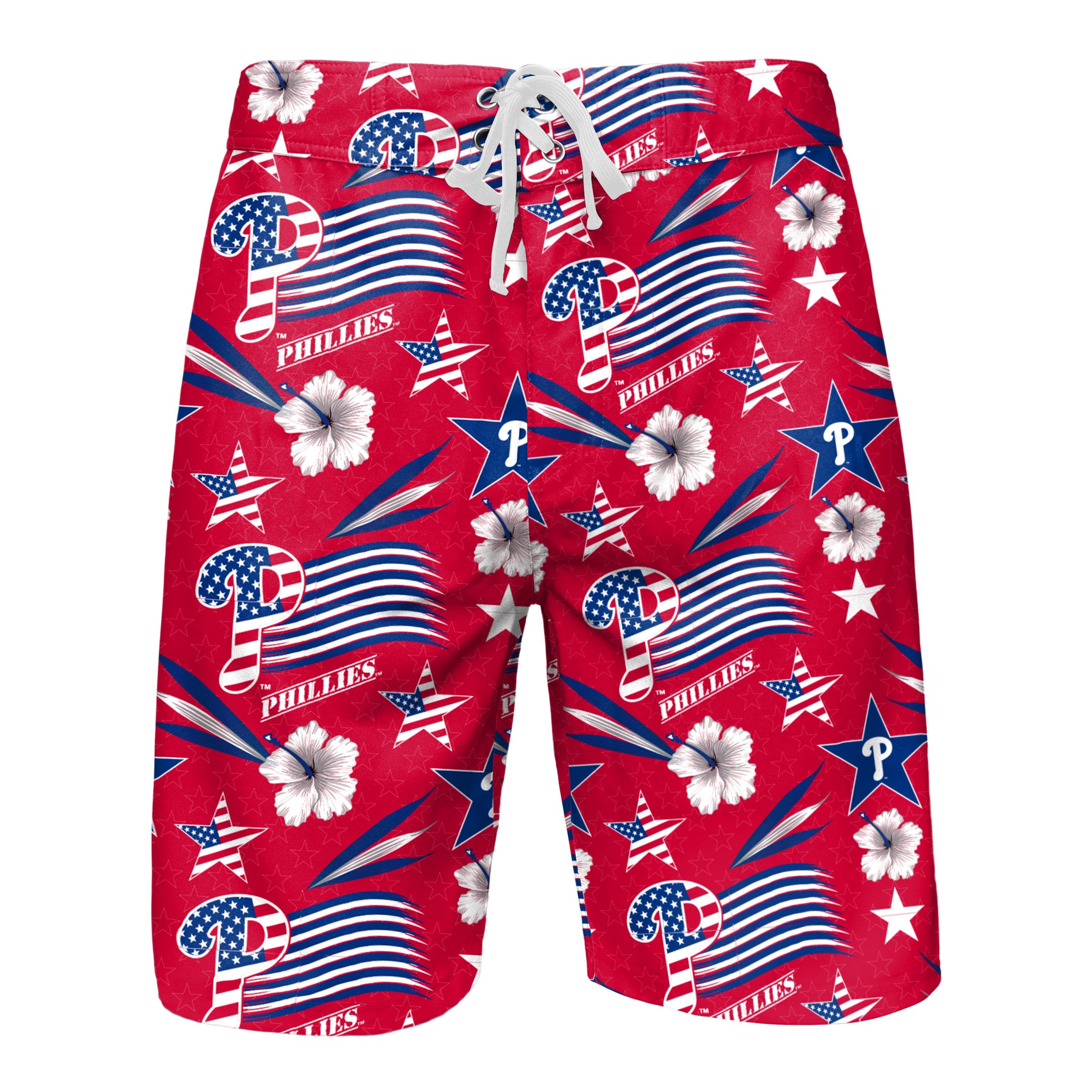  FOCO MLB Men's Big Wordmark Logo Swim Trunks Shorts