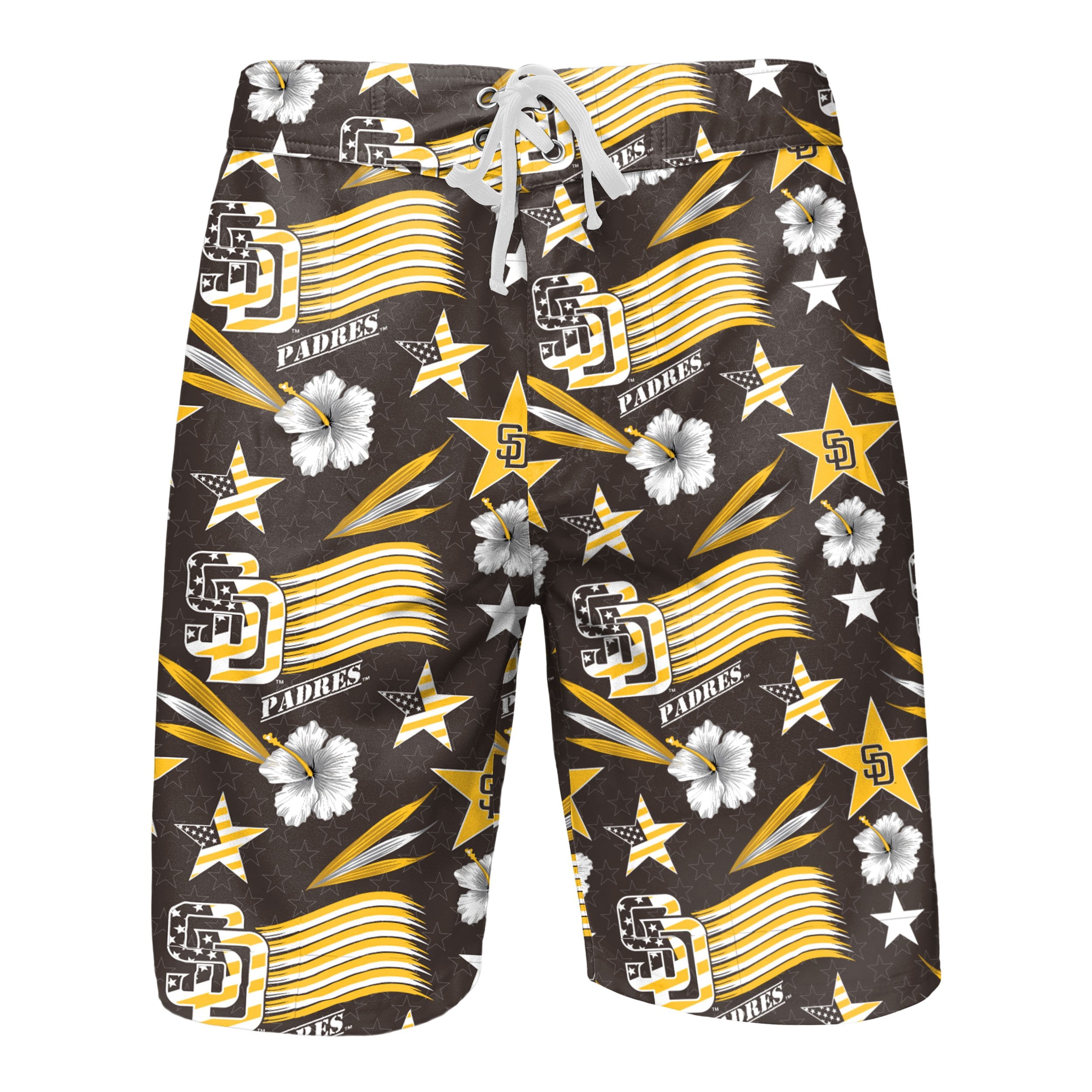  FOCO MLB Men's Big Wordmark Logo Swim Trunks Shorts