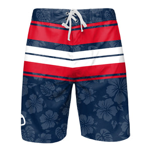 Boston Red Sox MLB Mens Hibiscus Boardwalk Stripe Boardshorts