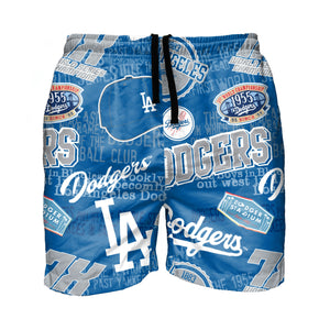Los Angeles Dodgers MLB Mens Logo Rush Swimming Trunks