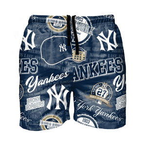 New York Yankees MLB Mens Logo Rush Swimming Trunks