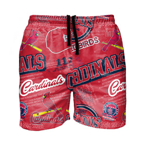 St Louis Cardinals MLB Mens Logo Rush Swimming Trunks