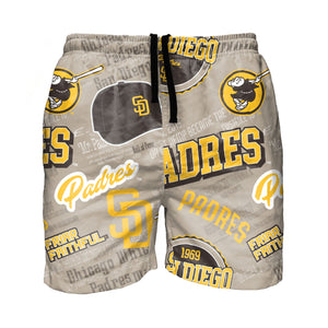 San Diego Padres MLB Mens Logo Rush Swimming Trunks