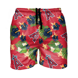 Los Angeles Angels MLB Mens Floral Slim Fit 5.5" Swimming Suit Trunks