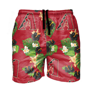 Arizona Diamondbacks MLB Mens Floral Slim Fit 5.5" Swimming Suit Trunks