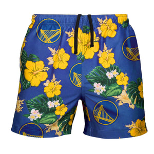 Golden State Warriors NBA Mens Floral Slim Fit 5.5" Swimming Suit Trunks