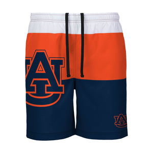 Auburn Tigers NCAA Mens 3 Stripe Big Logo Swimming Trunks
