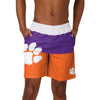 Clemson Tigers NCAA Mens 3 Stripe Big Logo Swimming Trunks