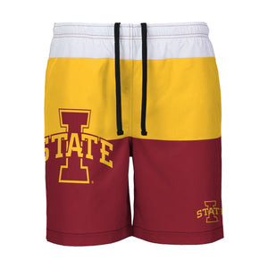 Iowa State Cyclones NCAA Mens 3 Stripe Big Logo Swimming Trunks