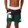 Michigan State Spartans NCAA Mens 3 Stripe Big Logo Swimming Trunks