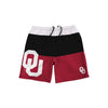 Oklahoma Sooners NCAA Mens 3 Stripe Big Logo Swimming Trunks