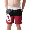 Oklahoma Sooners NCAA Mens 3 Stripe Big Logo Swimming Trunks