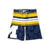 Michigan Wolverines NCAA Mens Hibiscus Boardwalk Stripe Boardshorts