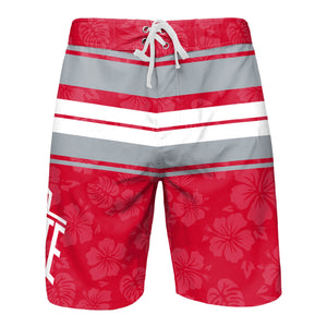 Ohio State Buckeyes NCAA Mens Hibiscus Boardwalk Stripe Boardshorts