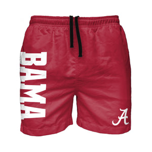 Alabama Crimson Tide NCAA Mens Solid Wordmark 5.5" Swimming Trunks
