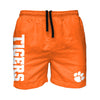 Clemson Tigers NCAA Mens Solid Wordmark 5.5" Swimming Trunks