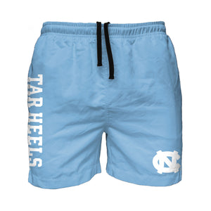 North Carolina Tar Heels NCAA Mens Solid Wordmark 5.5" Swimming Trunks