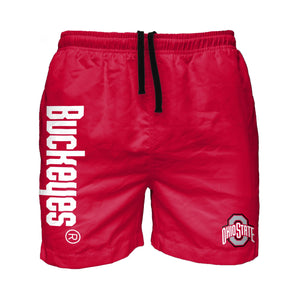 Ohio State Buckeyes NCAA Mens Solid Wordmark 5.5" Swimming Trunks
