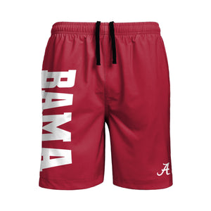 Alabama Crimson Tide NCAA Mens Solid Wordmark Traditional Swimming Trunks