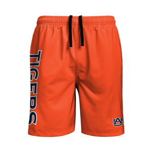 Auburn Tigers NCAA Mens Solid Wordmark Traditional Swimming Trunks