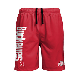 Ohio State Buckeyes NCAA Mens Solid Wordmark Traditional Swimming Trunks