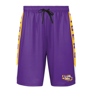 LSU Tigers NCAA Mens Side Stripe Training Shorts