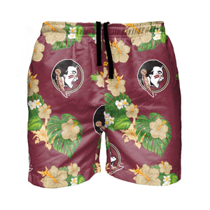 Florida State Seminoles NCAA Mens Floral Slim Fit 5.5" Swimming Suit Trunks