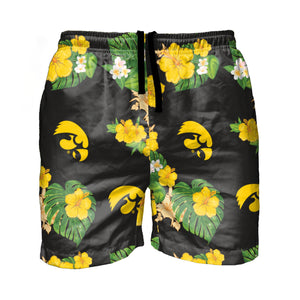 Iowa Hawkeyes NCAA Mens Floral Slim Fit 5.5" Swimming Suit Trunks