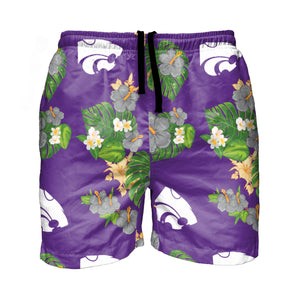 Kansas State Wildcats NCAA Mens Original Floral Slim Fit 5.5" Swimming Suit Trunks