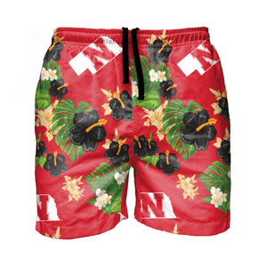 Nebraska Cornhuskers NCAA Mens Original Floral Slim Fit 5.5" Swimming Suit Trunks