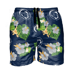 Penn State Nittany Lions NCAA Mens Floral Slim Fit 5.5" Swimming Suit Trunks