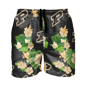 Purdue Boilermakers NCAA Mens Floral Slim Fit 5.5" Swimming Suit Trunks