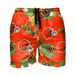 Cleveland Browns NFL Mens Floral Slim Fit 5.5" Swimming Trunks