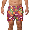 Virginia Tech Hokies NCAA Mens Floral Slim Fit 5.5" Swimming Suit Trunks