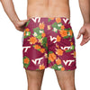 Virginia Tech Hokies NCAA Mens Floral Slim Fit 5.5" Swimming Suit Trunks