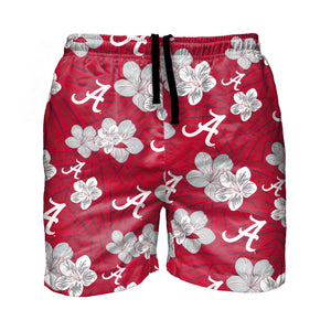 Alabama Crimson Tide NCAA Mens Hibiscus Slim Fit 5.5" Swimming Trunks
