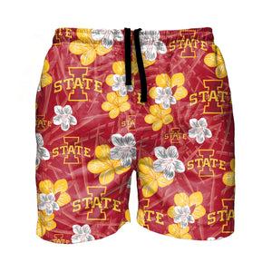 Iowa State Cyclones NCAA Mens Hibiscus Slim Fit 5.5" Swimming Trunks