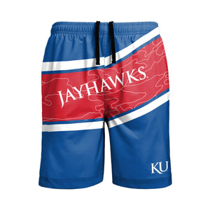 Kansas Jayhawks NCAA Mens Big Wordmark Swimming Trunks