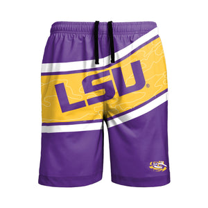 LSU Tigers NCAA Mens Big Wordmark Swimming Trunks