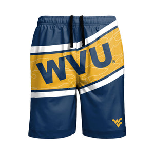 West Virginia Mountaineers NCAA Mens Big Wordmark Swimming Trunks