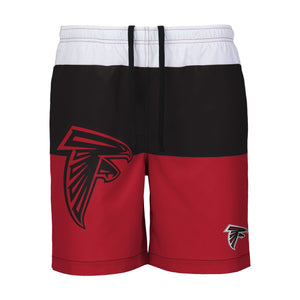Atlanta Falcons NFL Mens 3 Stripe Big Logo Swimming Trunks