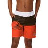 Cleveland Browns NFL Mens 3 Stripe Big Logo Swimming Trunks