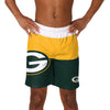 Green Bay Packers NFL Mens 3 Stripe Big Logo Swimming Trunks