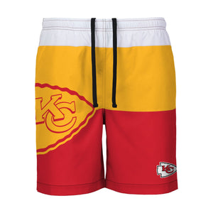 Kansas City Chiefs NFL Mens 3 Stripe Big Logo Swimming Trunks