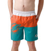 Miami Dolphins NFL Mens 3 Stripe Big Logo Swimming Trunks