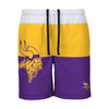 Minnesota Vikings NFL Mens 3 Stripe Big Logo Swimming Trunks