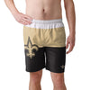 New Orleans Saints NFL Mens 3 Stripe Big Logo Swimming Trunks