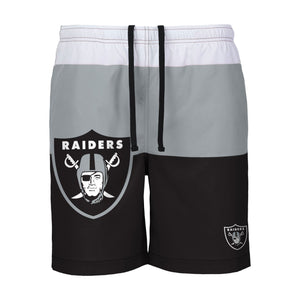 Las Vegas Raiders NFL Mens 3 Stripe Big Logo Swimming Trunks